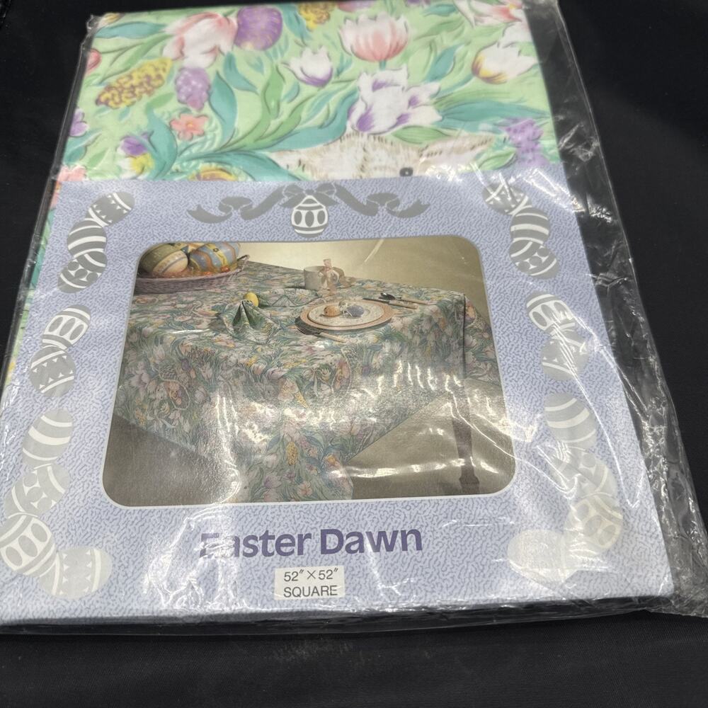 Vintage Bardwil "Easter Dawn" square tablecloth, measuring 52" x 52"square